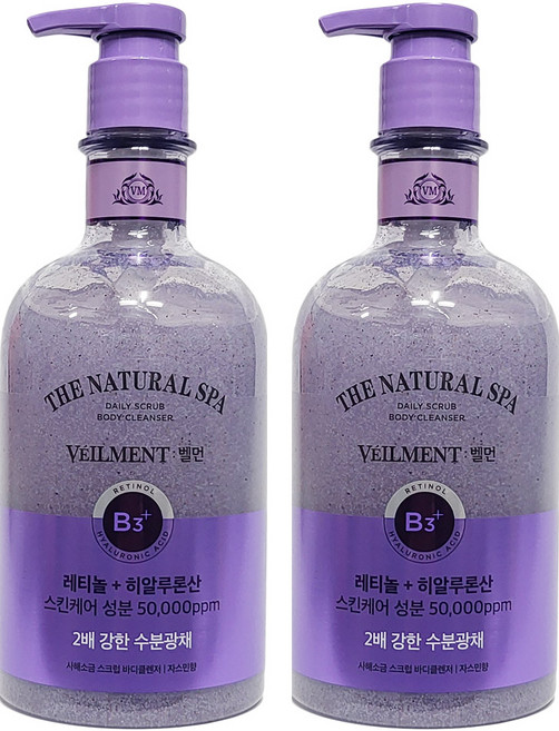 벨먼 스파 수분광채 약산성 스크럽 바디워시 자스민향, 580ml, 2개