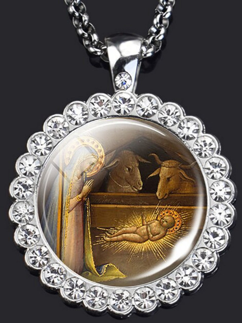 종교 가톨릭 세인트 거룩한 축복 보석 루시 펜던트 성모 마리아 목걸이 남성 여성 패션, [11] size 11, [01] 은, [01] 48cm, 1개