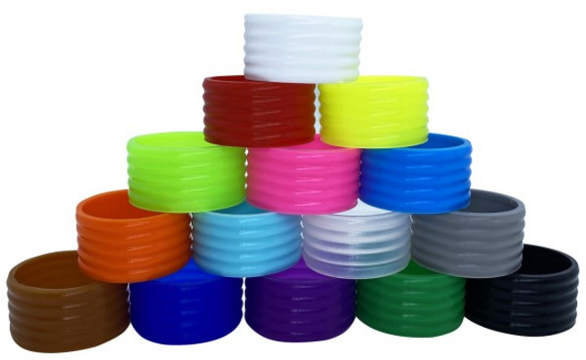 테니스 장비 라켓 밀봉 고무 링 신축성 핸들 그립 땀 흡수 벨트 고정 실리콘 8 개, 1개