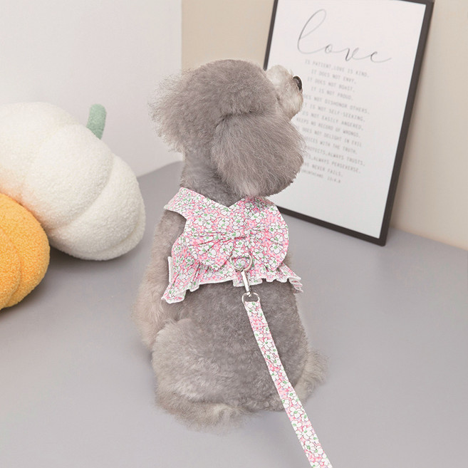 보리펫 반려동물 꽃무늬 원피스, 연핑크, 1개