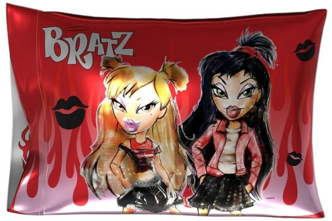 Franco Collectibles 헬로 키티와 친구들 마이 멜로디 & 쿠로미 뷰티 실키 새틴 표준 양면 베개 커버 50.8 x 76.2cm(20 x 30인치) 머리카락과 피부