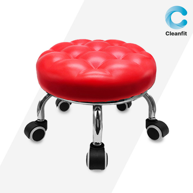 크린핏 앉은뱅이 엠보 의자, 레드, 1개