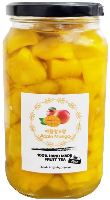애플망고청 루비망고 수제과일청, 착즙애플망고, 600ml, 500g, 1개