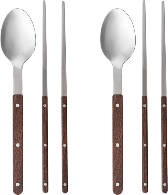 카빈스 헤리티지 예쁜 수저세트 숟가락 젓가락 한식 세트 2인, 1세트, 수저 2P+젓가락 2P, 딥브라운