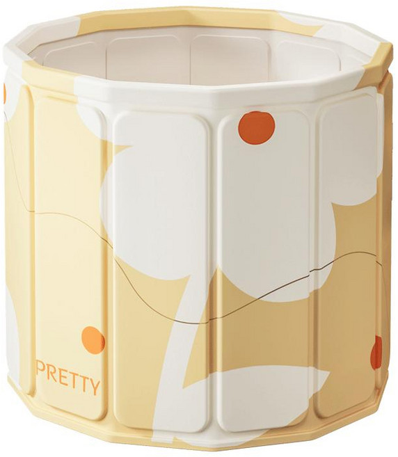 접이식욕조 이동식 반신욕조 간이 사우나 욕조 원터치 접이식 욕조, 노란색