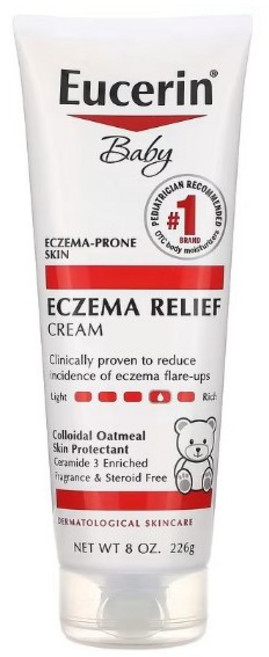 Eucerin 아기용 유아용 어린이용 / 아토피 발진 습진 완화제/ 건조하고 가려운 피부 / 크림 226g(8oz) 대용량, 1개