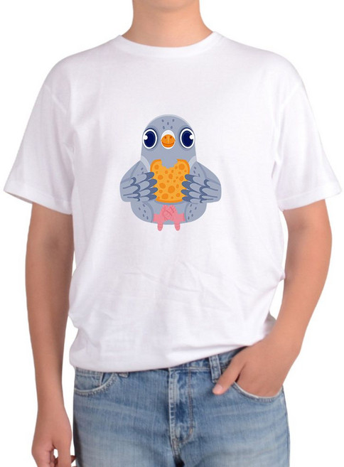 반팔티 전사이즈가능 참새 비둘기 새 식빵먹는비둘기 식빵언니좋아 빵먹는 아기새 식빵 아기새 캐릭터