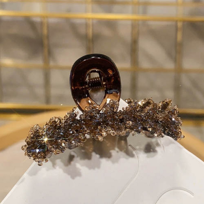 티큐 여성 크리스탈 큐빅 옆머리 고정 반묶음 올림머리 미니 헤어 집게핀 2개 세트 H317