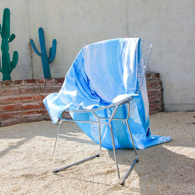 버팔로 해수욕장 물놀이 담요대용 양면 스포츠 특대형 비치타올 180X100, 마레양면스포츠타올_크림소다블루