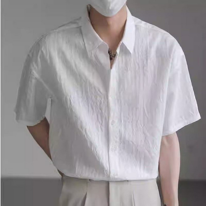 SELEAD 남자 반팔 구김제로 베이직 셔츠 여름셔츠 링클프리셔츠 워크셔츠 버튼다운 반팔 셔츠