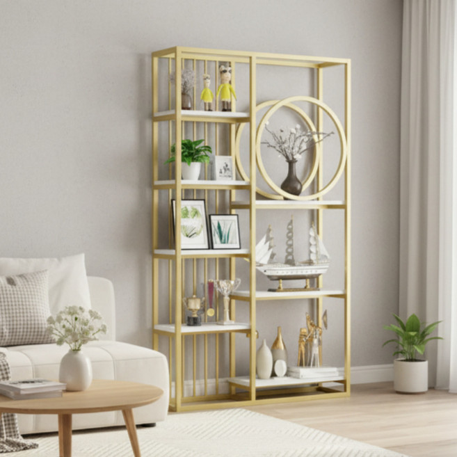 모던쉘 거실 장식장 위스키진열장 다용도실 사무실 거실 카페 선반 인테리어, 골드/100*30*200cm