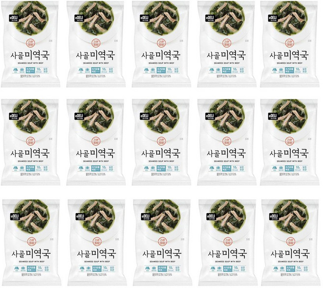 간편집밥 국산미역 사골미역국, 10g, 15개