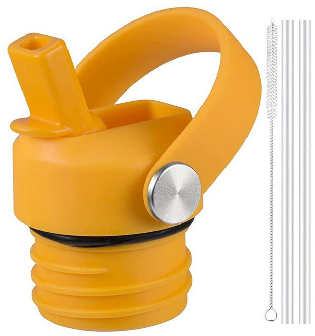 RRegeny Hydro Flask 표준 입구용 빨대 뚜껑 빨대가 있는 하이드로플라스크 입구 54.9 (21 24 온스) 스포츠 플렉스 캡 물병 액세서리 교체용 뚜껑 상단., 불가사리 오렌지