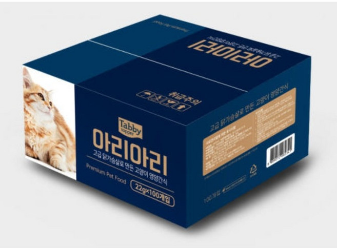 테비 아리아리 강아지 고양이 닭가슴살 간식 대용량, 22g, 300개