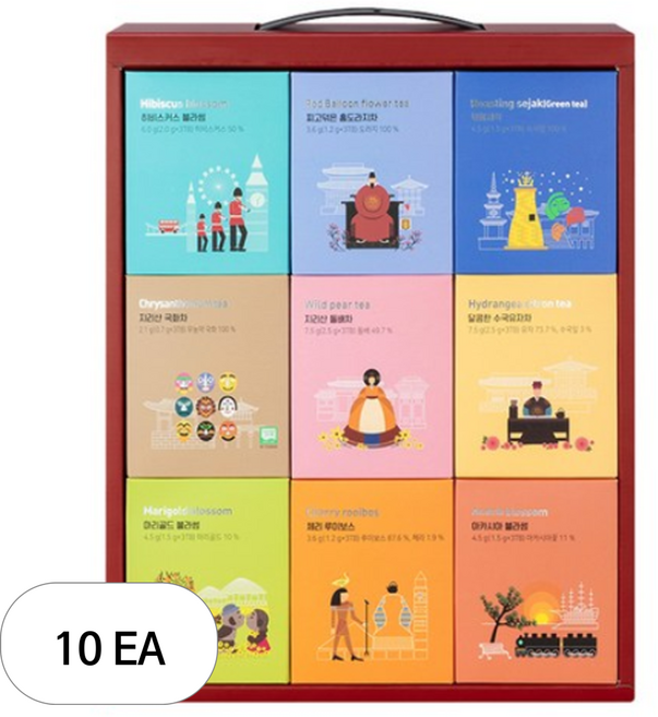 쌍계명차 월드티 컬렉션 리미티드 에디션 선물 패키지 세트, 티백 9종 x 3p, 10세트