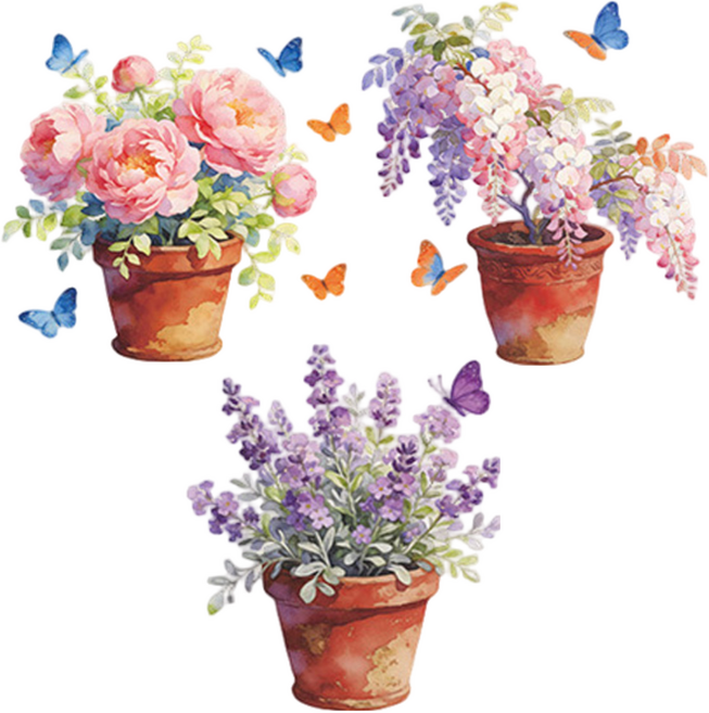 월간리빙 데코 인테리어 포인트 벽지 스티커, 화병A