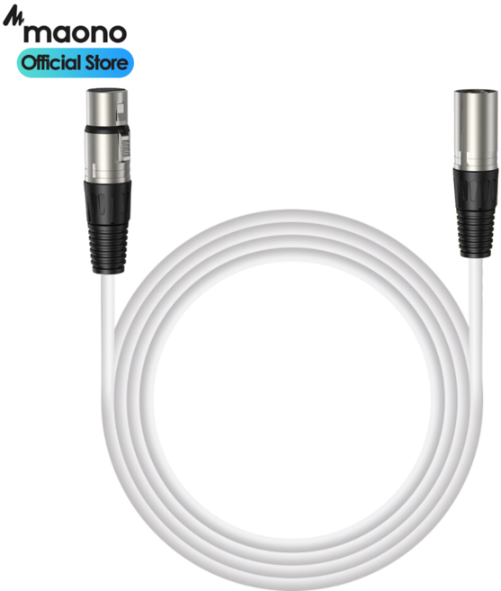 마오노 고급형 XLR(암) to XLR(수) 캐논 마이크 화이트 케이블 2m