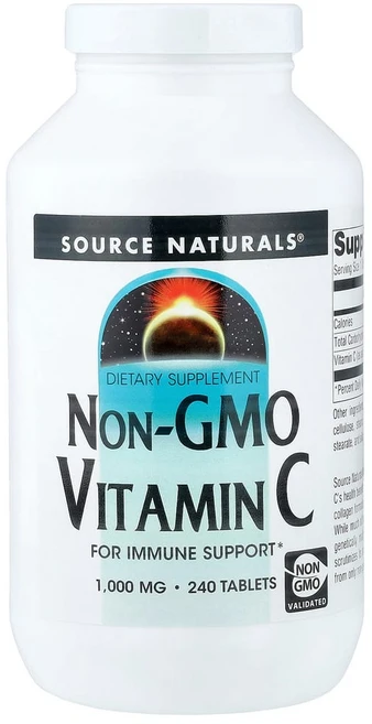소스내츄럴스 Non-GMO 비타민 C 1000mg 타블렛 글루텐 프리 무설탕, 240정, 1개 - 쿠팡