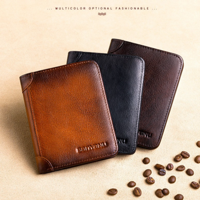 남성 프리미엄 소가죽 심플 반지갑 2011-C-2