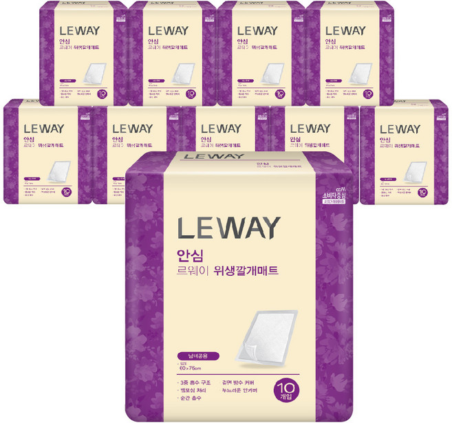 미래생활 아유레디 위생깔개매트 10매 20팩 (르웨이로 리뉴얼), FREE(onesize), 10개입, 10개