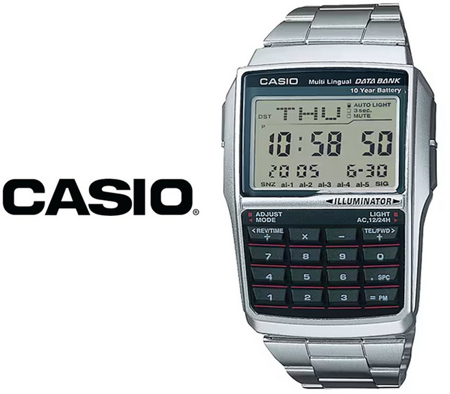카시오 DBC-32D-1A 전자계산기 데이터뱅크 디지털시계