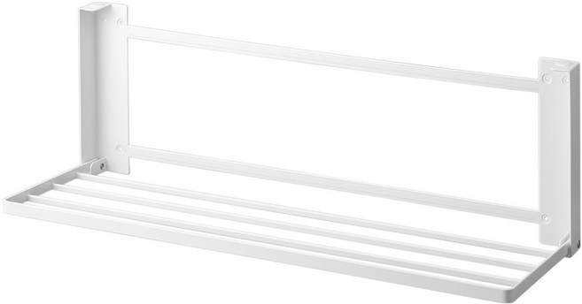 야마자키실업 벽부착 접이식 수건및 바스타올걸이 타워 1941/1942, 화이트, 1개