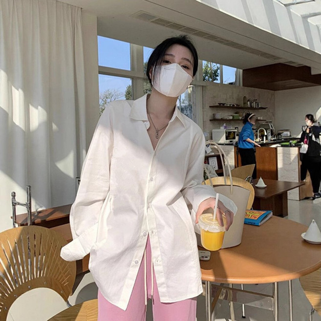 防曬襯衫女春夏韓版寬鬆外穿顯瘦百搭時尚襯衣男友風長袖上衣外套