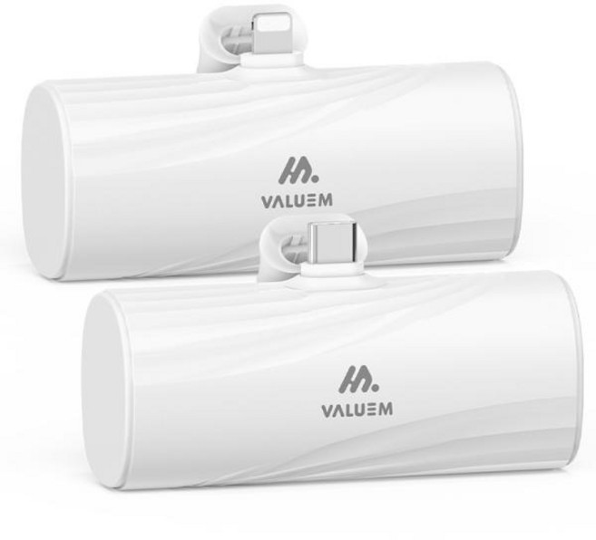 (밸류엠) (1+1) 5000mAh 미니 무선 일체형 도킹형 보조배터리 (D1) (VM-PA5SI8P), 8+8