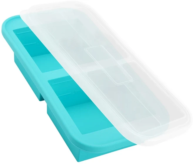 뚜껑이 있는 실리콘 냉동 틀 식품 용기 얼음 큐브 보관 상자 국물 음료 허브 주스용 분리형 주방용품, 02 Two grid