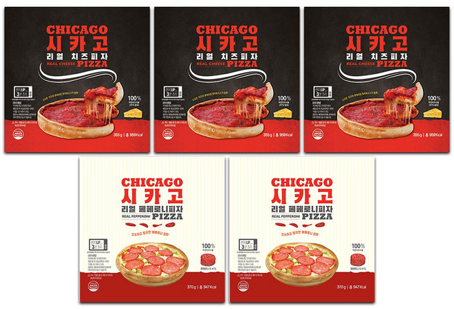 리얼 시카고피자 치즈3+페퍼로니2, 1세트, 1.805kg