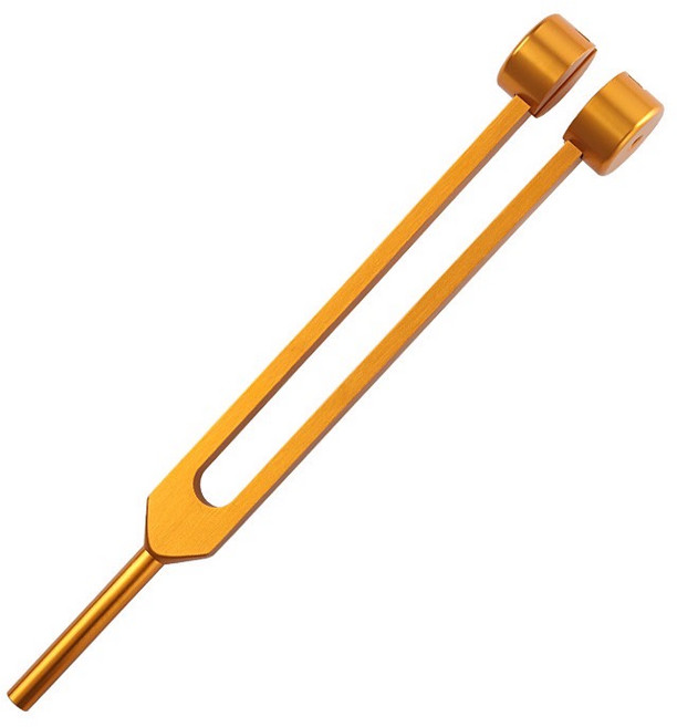 老羊樂器店 音叉 鋁製 采耳音叉 樂器配件, 1個, 128Hz 金色