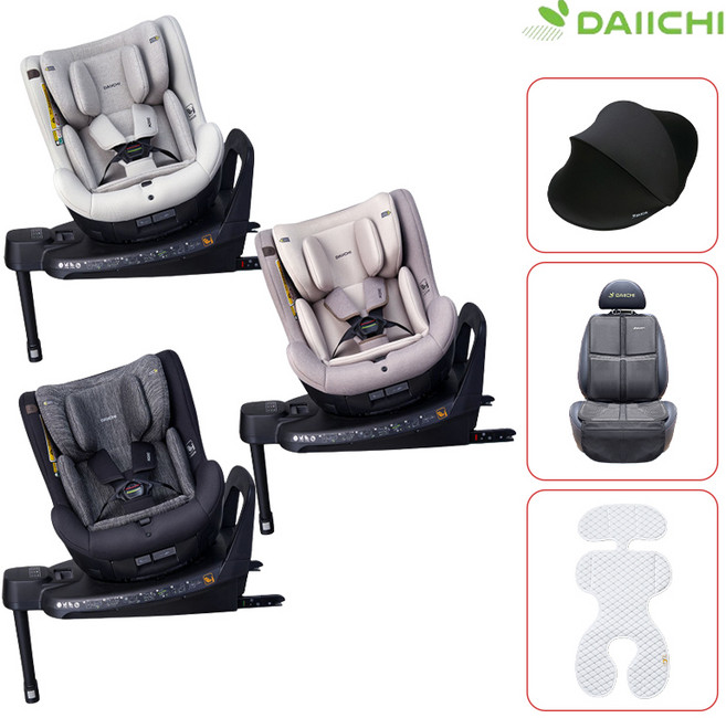 다이치 국민 카시트 원픽스 360 시즌2 3종선물 아이사이즈 신생아 회전형 카시트, 선택1 샴페인 핑크(3종선물)