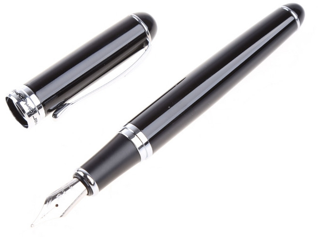 New Black Jinhao X750 디럭스 중간 펜촉 18kgp 분수 펜, 검은색