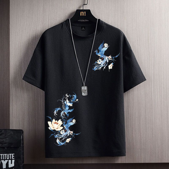 七分袖T恤 男款 寬鬆大碼印花上衣