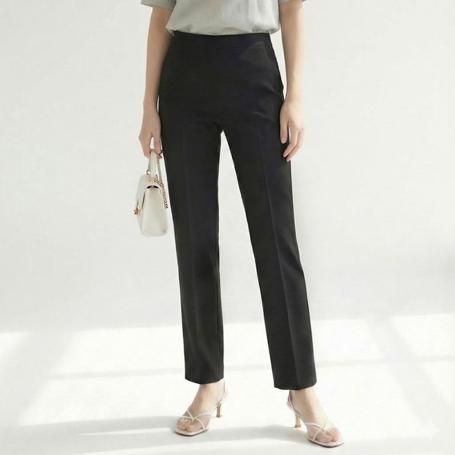 3만장돌파 에이플심플 여성 슬림 일자바지 사방스판 허리밴딩 팬츠 Summer pants women