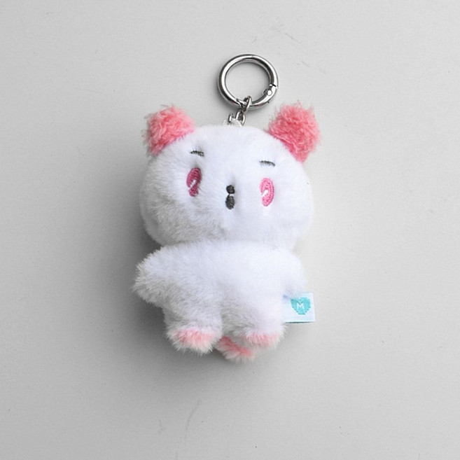 PLE 므메미무 인형 버추얼 응원 보이그룹 키링 액세서리 캐릭터 가방걸이, 1개, G. 핑크 이어 키 체인을 가득 채 웁니다