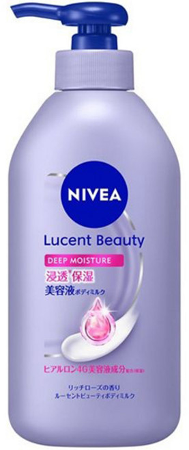 니베아 루센트 뷰티 바디 밀크 딥 모이스처 리치 로즈 향, 1개, 350g