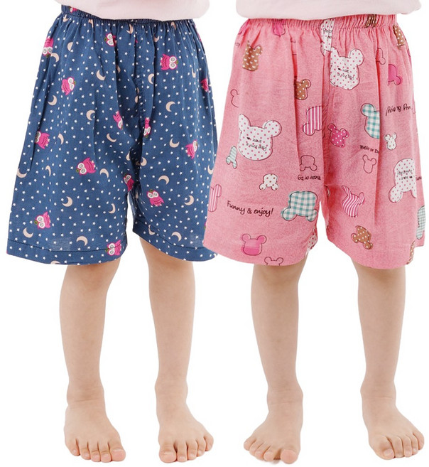 캐리루시 아동 레이온5부 잠옷반바지 파자마 2종세트