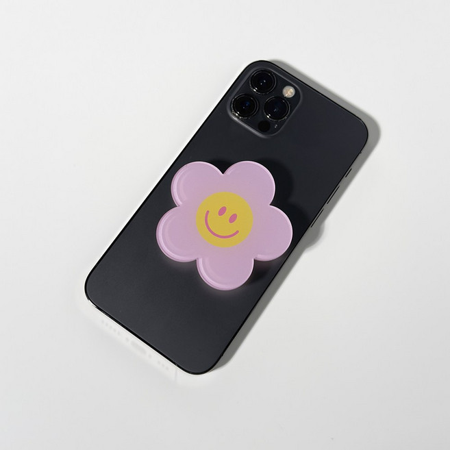 에버피크 핑크 플라워 휴대폰 그립 스마트톡, 1개, 핑크플라워