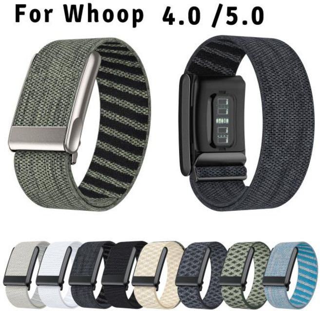 Whoop Strap 5.0 손목 시계줄 용 교체 탄성 패브릭 시계 스트랩 4.0 밴드 벨트 나일론, 03 For Whoop 4.0, 09 Black Grey