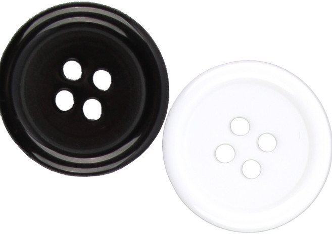 단추 정장 심플한 4구단추 가디건단추 슈트단추 코트단추, 1봉, 심플테4열18mm(검정-20개)