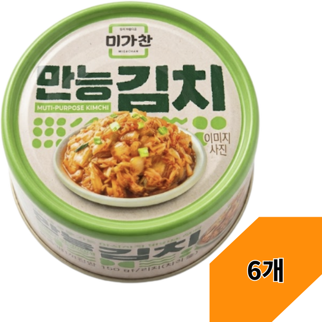 미가찬 캔 만능 김치 간편요리, 160g, 6개