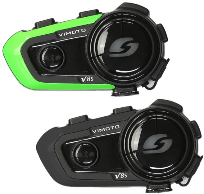 비모토코리아 헬멧블루투스 비모토 V8S 듀얼팩 (2개), 실버+블랙+그린