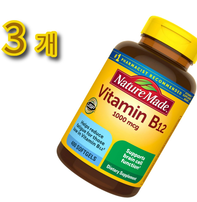 네이처 메이드 비타민 B12 1000mcg, 3개, 400정, 400정