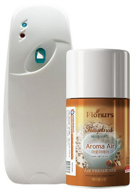 플로너스 자동분사기 + 아로마에어 실내용 방향제, 280ml, 1세트, 헤이즐넛커피