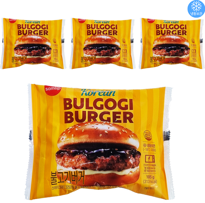 삼립 냉동버거 불고기버거 105g x 4개 / 편의점 매점빵
