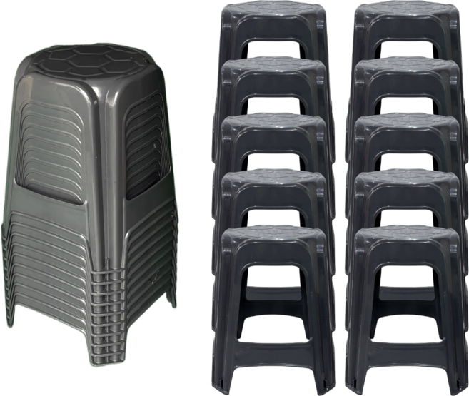 나코 프라스틱의자 플라스틱 간이 파라솔 야외 행사 업소용, 10개, 다크그레이