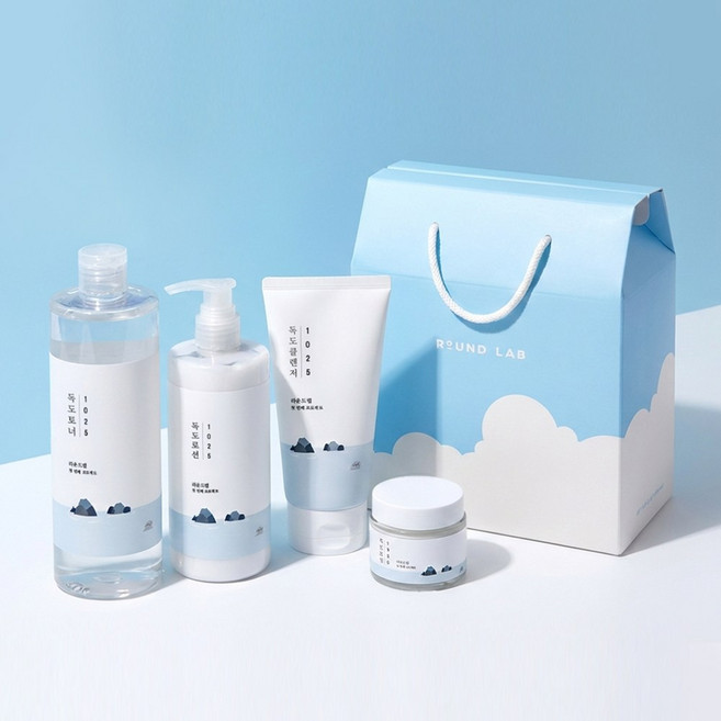라운드랩 1025 독도 데일리 저자극 4종 세트 토너 500ml 로션 400ml 클렌저 150ml 크림 80ml 441924