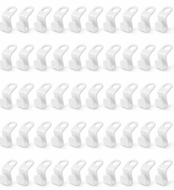 옷걸이 연결 후크 공간절약 옷장 정리 연결고리 다용도, 화이트, 50개