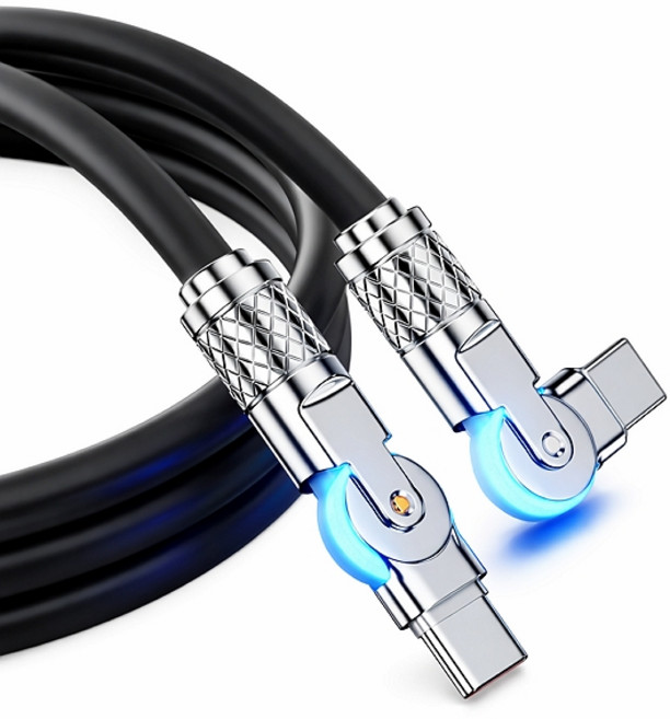 60W 초고속 충전 ㄱ자 꺾임 180도 회전 C to C 케이블 1M 2M 단체 대량